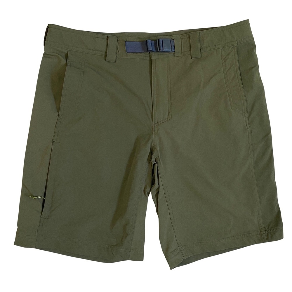 REI Co-op Mens Olive Hiking Shorts Stretch Woven Belted Size 38